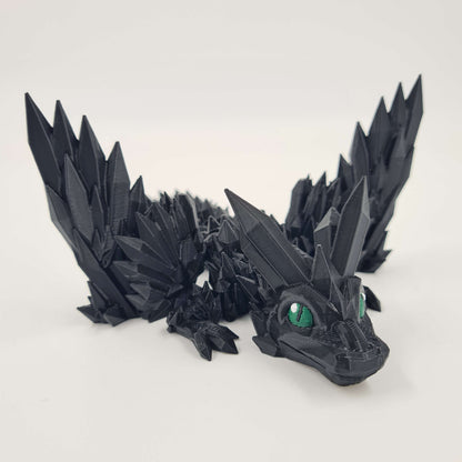Black Crystal Wing Dragon Articulated Flexi