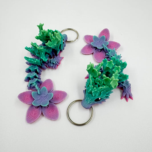Flower Dragon Flexi Keychain