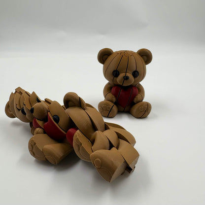 Teddy Bear Love Heart Twist Fidget