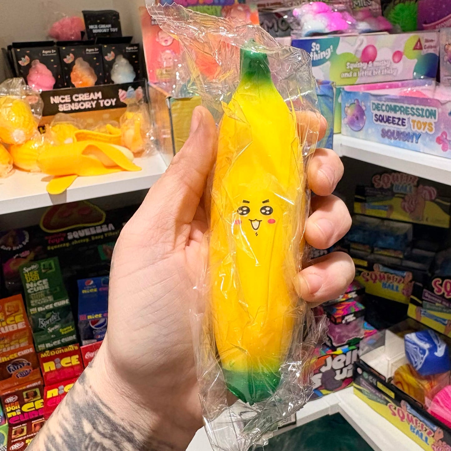 Smiley Banana Squishy - Shaving Cream