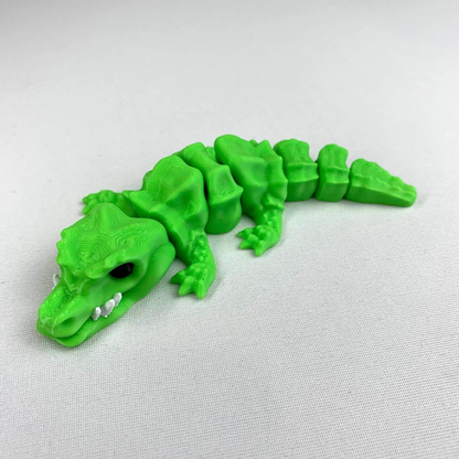 Green Crocodile Figure Flexi 3D Printed