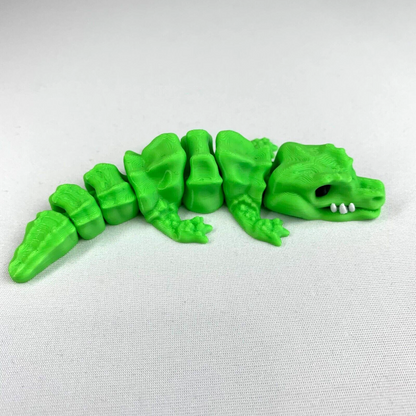 Green Crocodile Figure Flexi 3D Printed