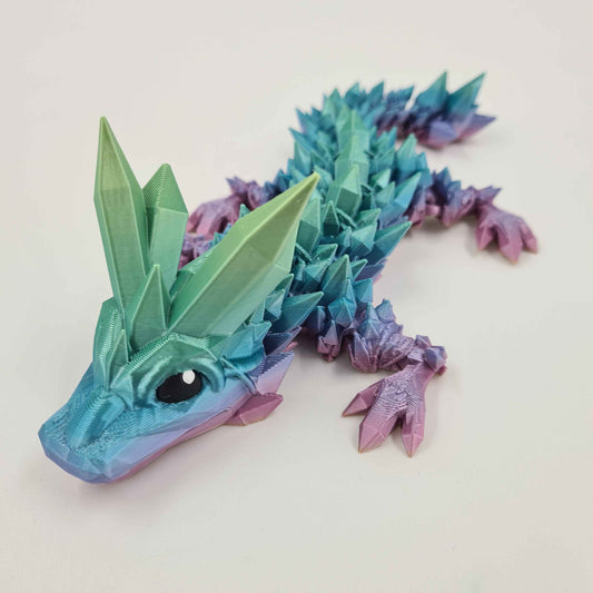 Crystal Flexi Articulated Dragon - Rainbow Coral