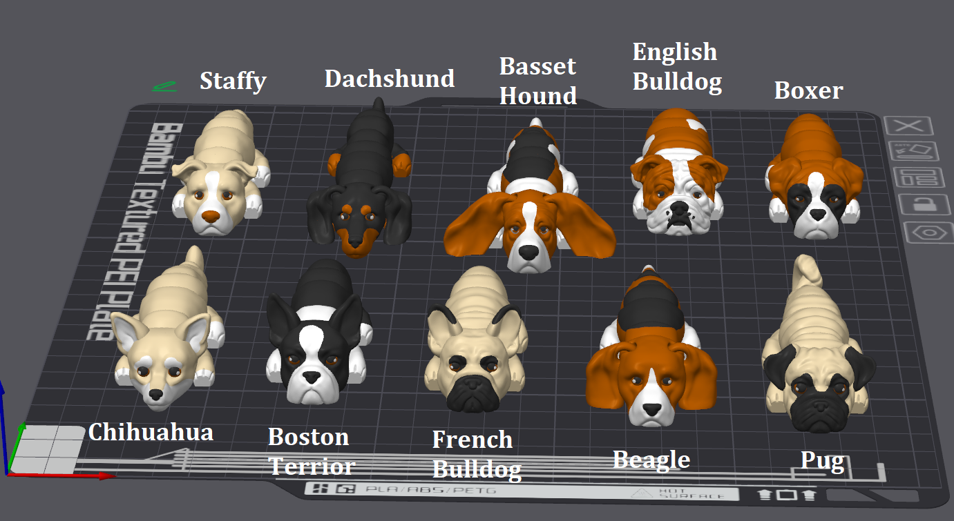 Dog Breeds Flexi Articulated - Keychain or Figure