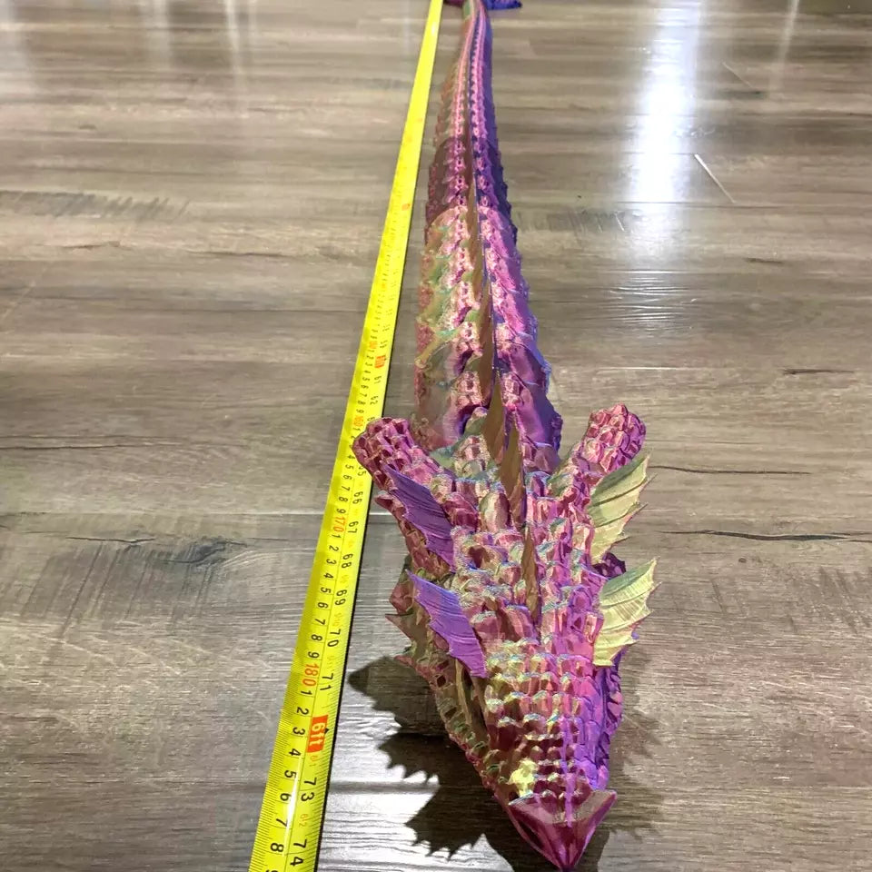 LONG 6ft Dragon Articulated Flexi - Rainbow Silk