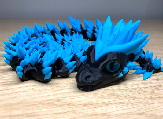 Crystal Dragon Articulated Flexi - Black & Blue